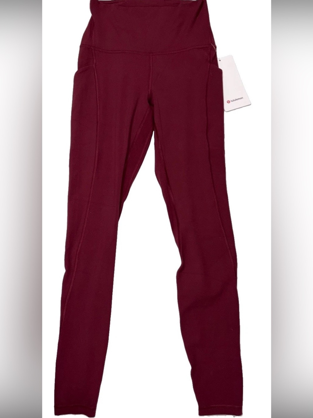 NWT*LULULEMON*SIZE 6*ALIGN HIGH RISE 25” PANT*POCKETS*AUTHENTIC*BURGUNDY BAY - Picture 2 of 16